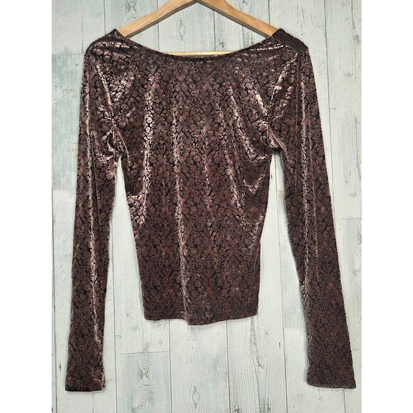 Aeropostale Whimsigoth Dark Academia Burnout Velvet Top Sz. L Jr NWT - Picture 2 of 5